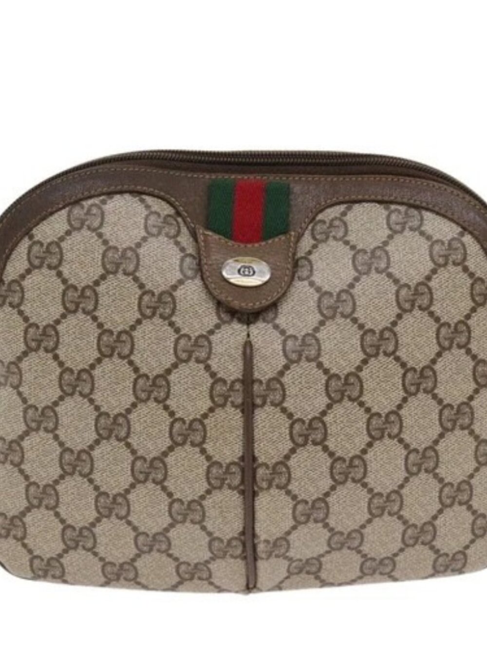 GUCCI GG Supreme Web Sherry Line Shoulder Bag PVC Beige 904 02 047 Auth 87866 - Picture 11 of 16
